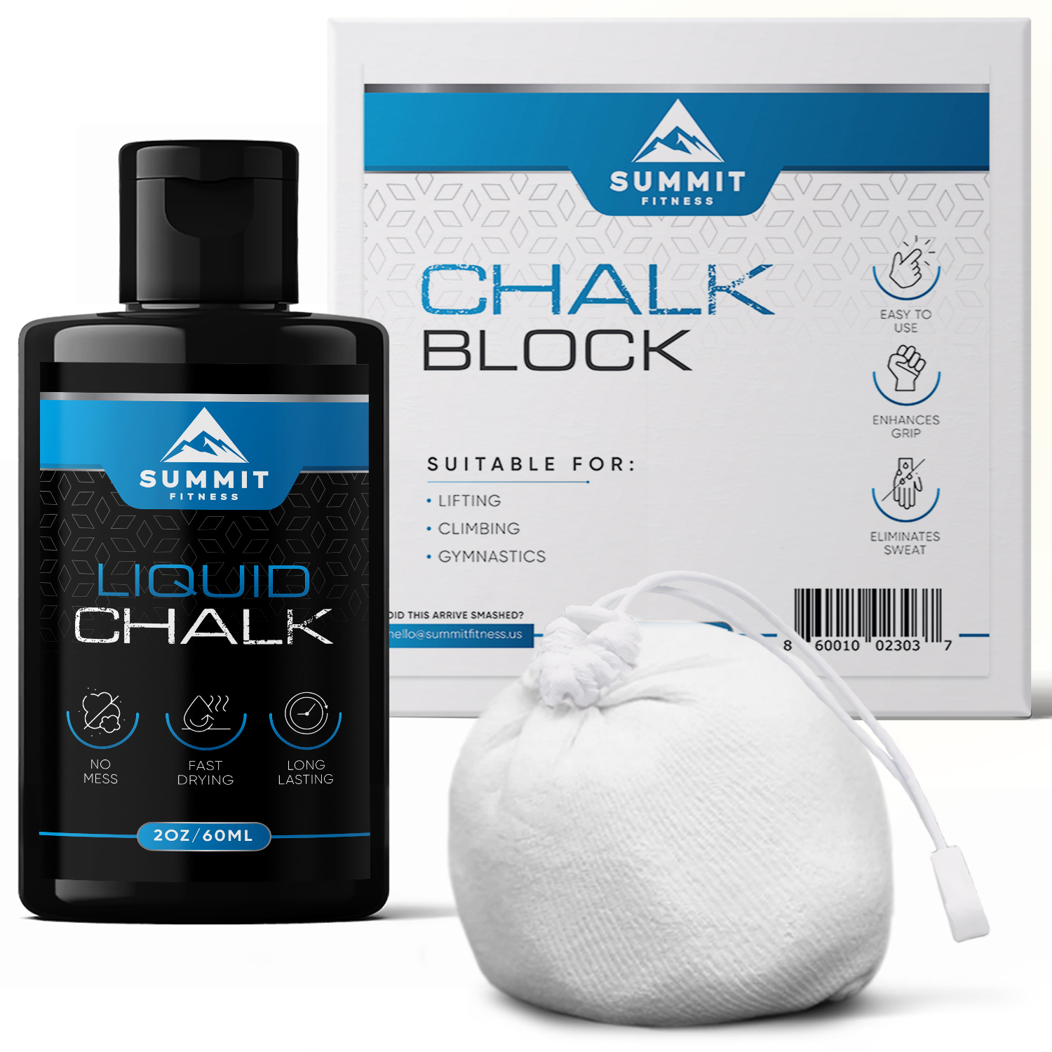 Summit Fitness liquid, powder and block chalk bundle