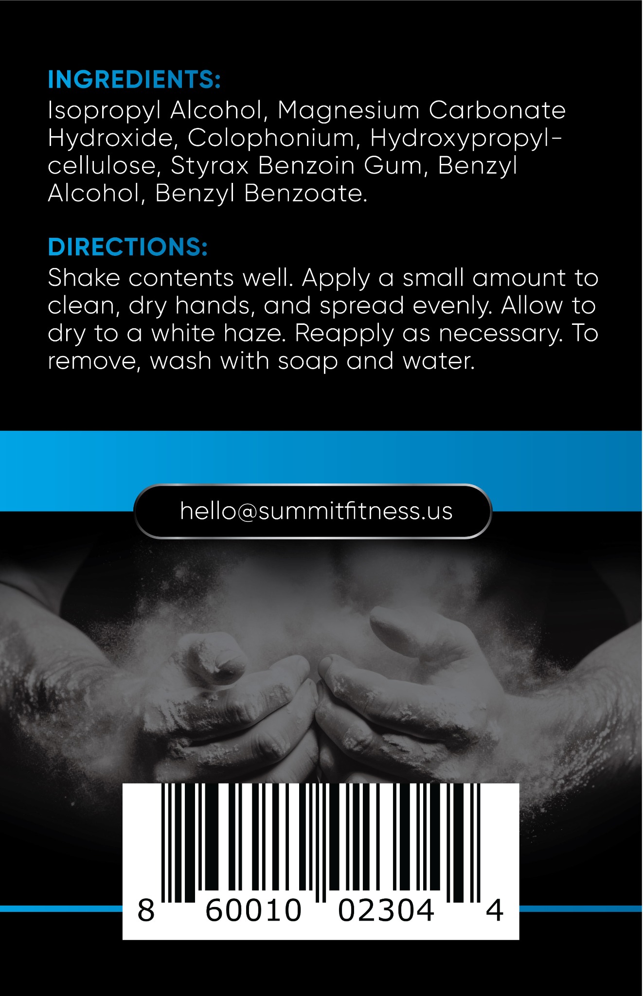 Liquid chalk ingredients and application directions