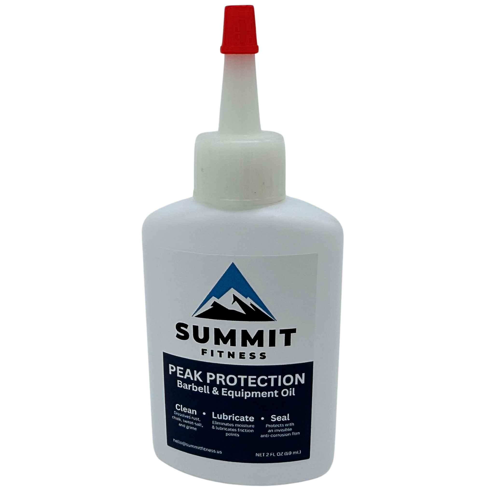 Peak Protection oil bottle and label
